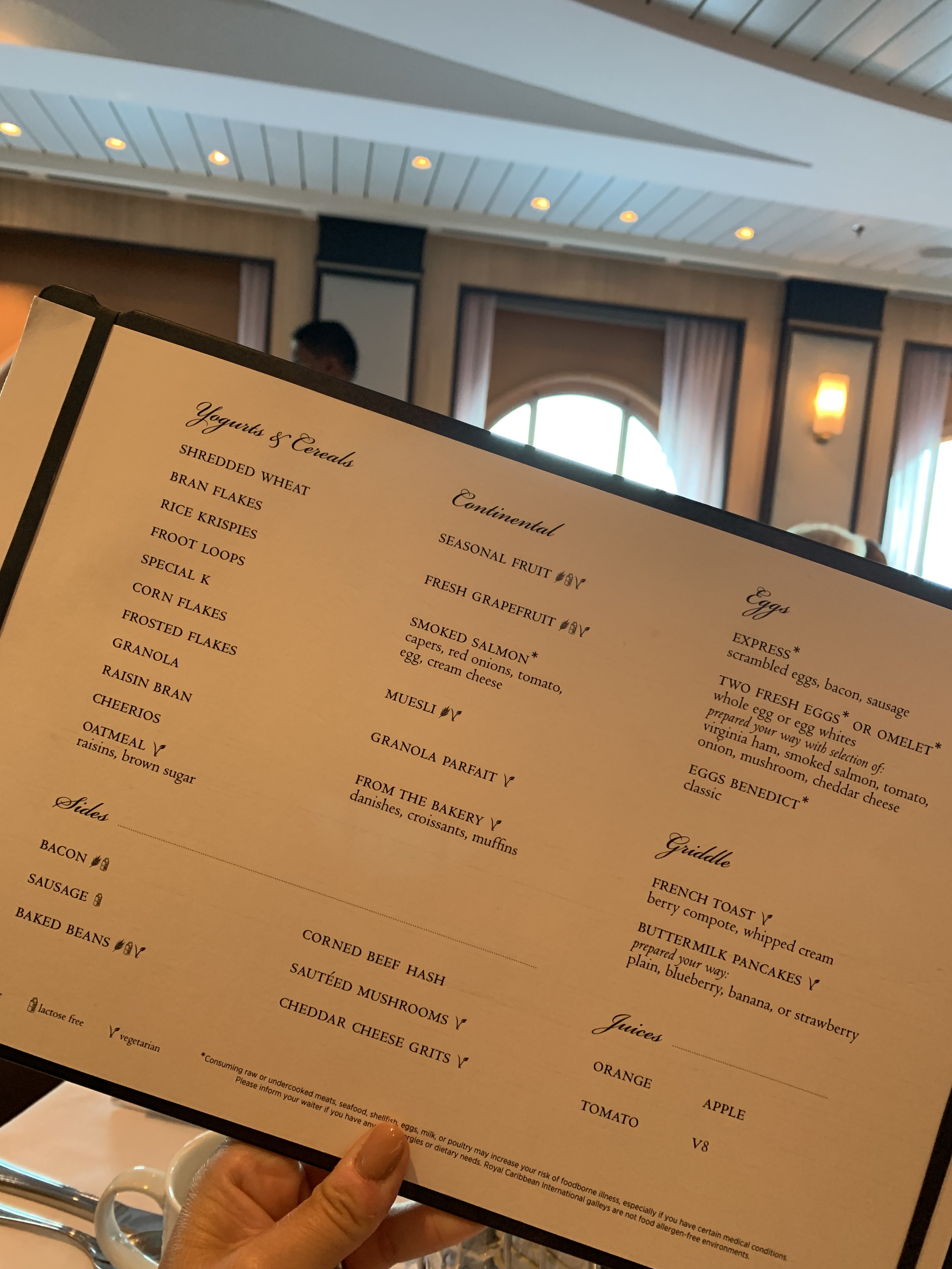 royal caribbean cruise buffet menu